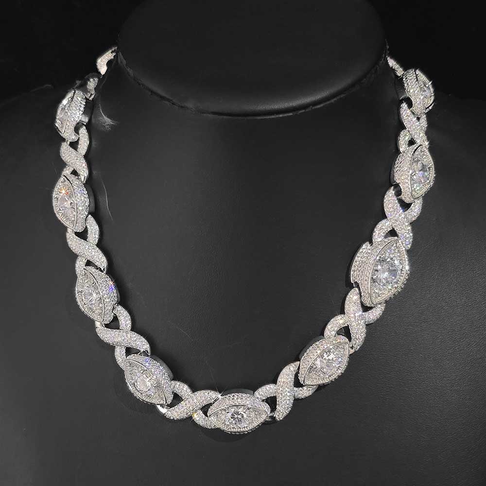 Men Accessories Evil Eye - Pulseira e Colar Elo Cubano Olho