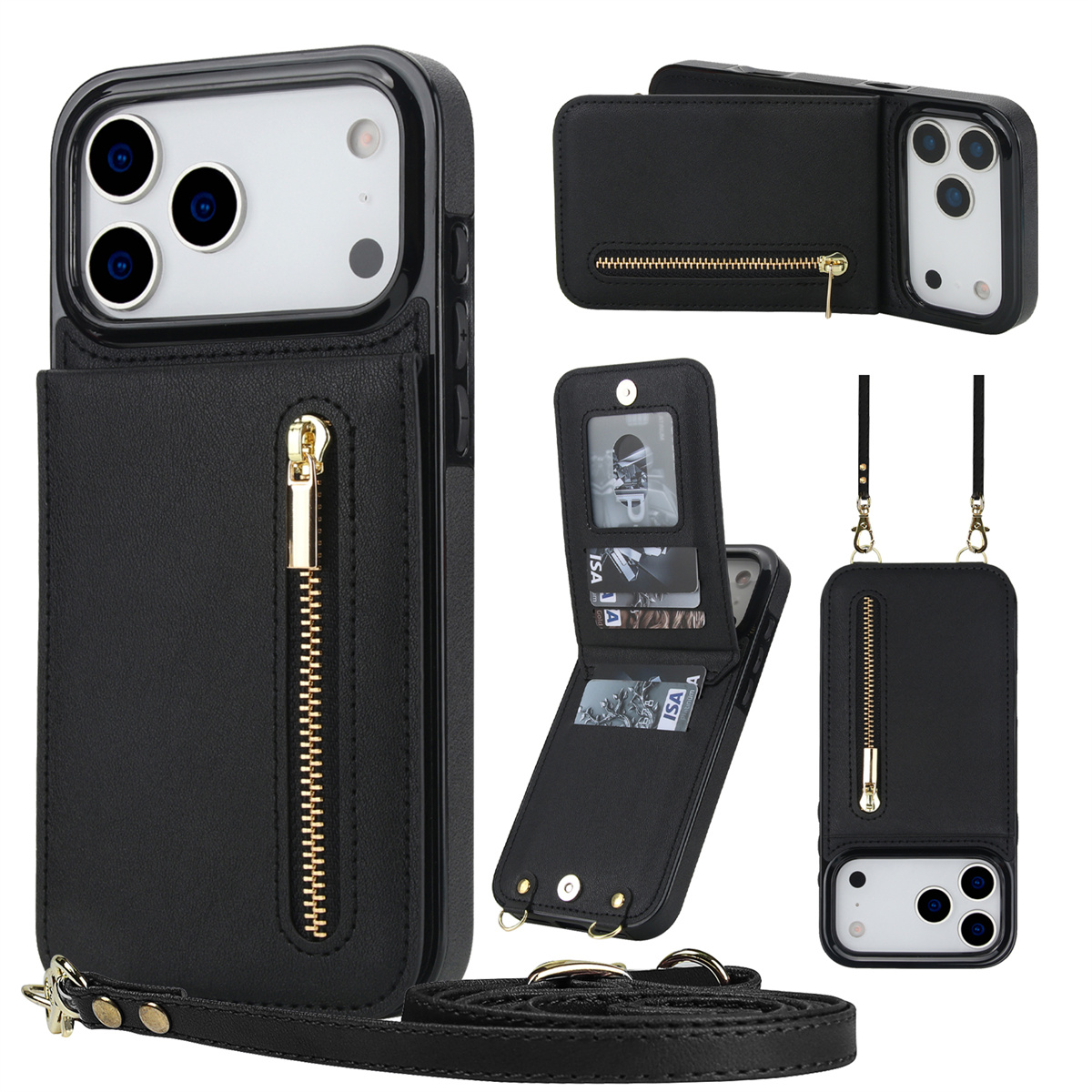 Phone Wallet Combo - Crossbody zíper carteira titular do cartão