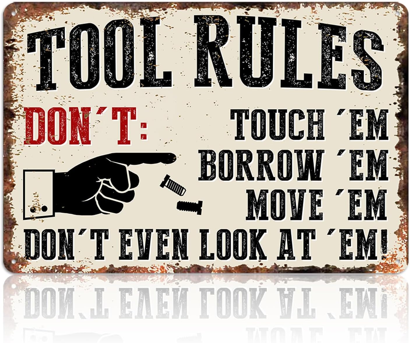 Men Accessories Rule - Placas de Metal Decorativas para Garagem