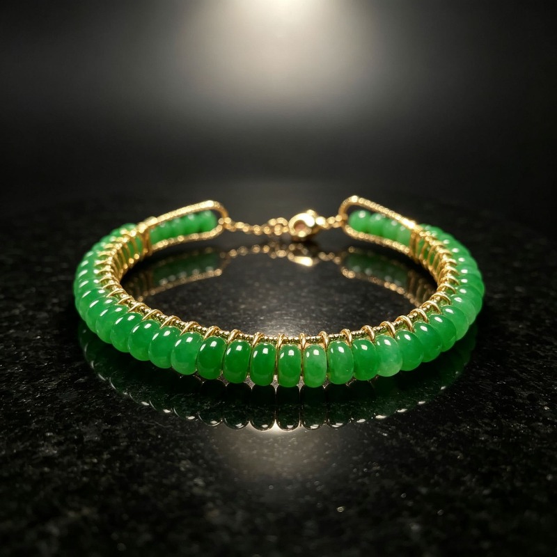 Bead Bracelet Men - Pulseiras de contas de jade azul