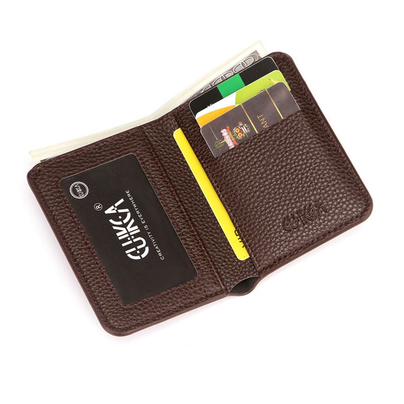 Money Clip Slim - Carteira curta masculina de couro pu,