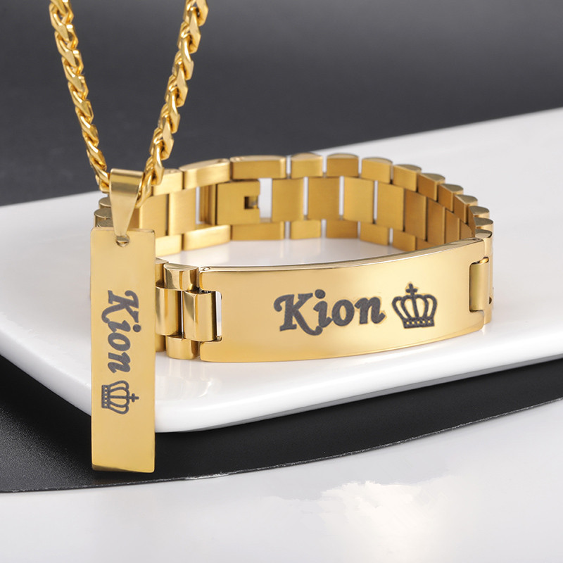 Men Accessories Name - Colar com nome personalizado masculino, conjunto