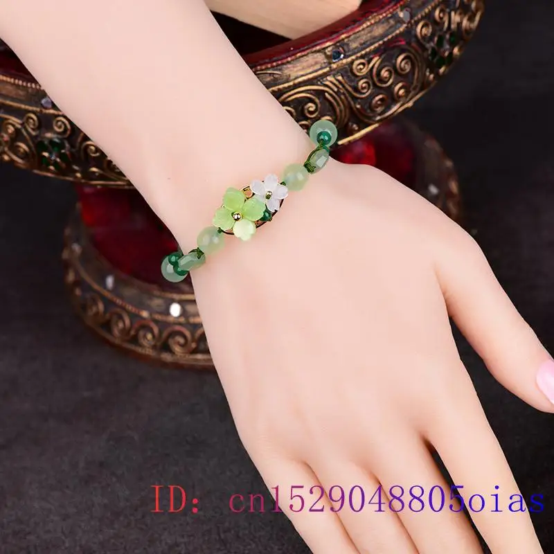 Verde Jade Flor Pulseira para  - Bead Bracelet Men avaliação e preço