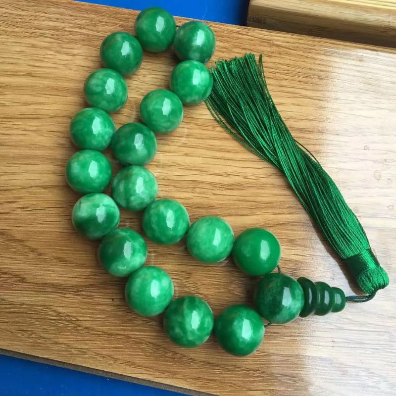 Natural jade pulseiras 13mm gr - Bead Bracelet Men avaliação e preço