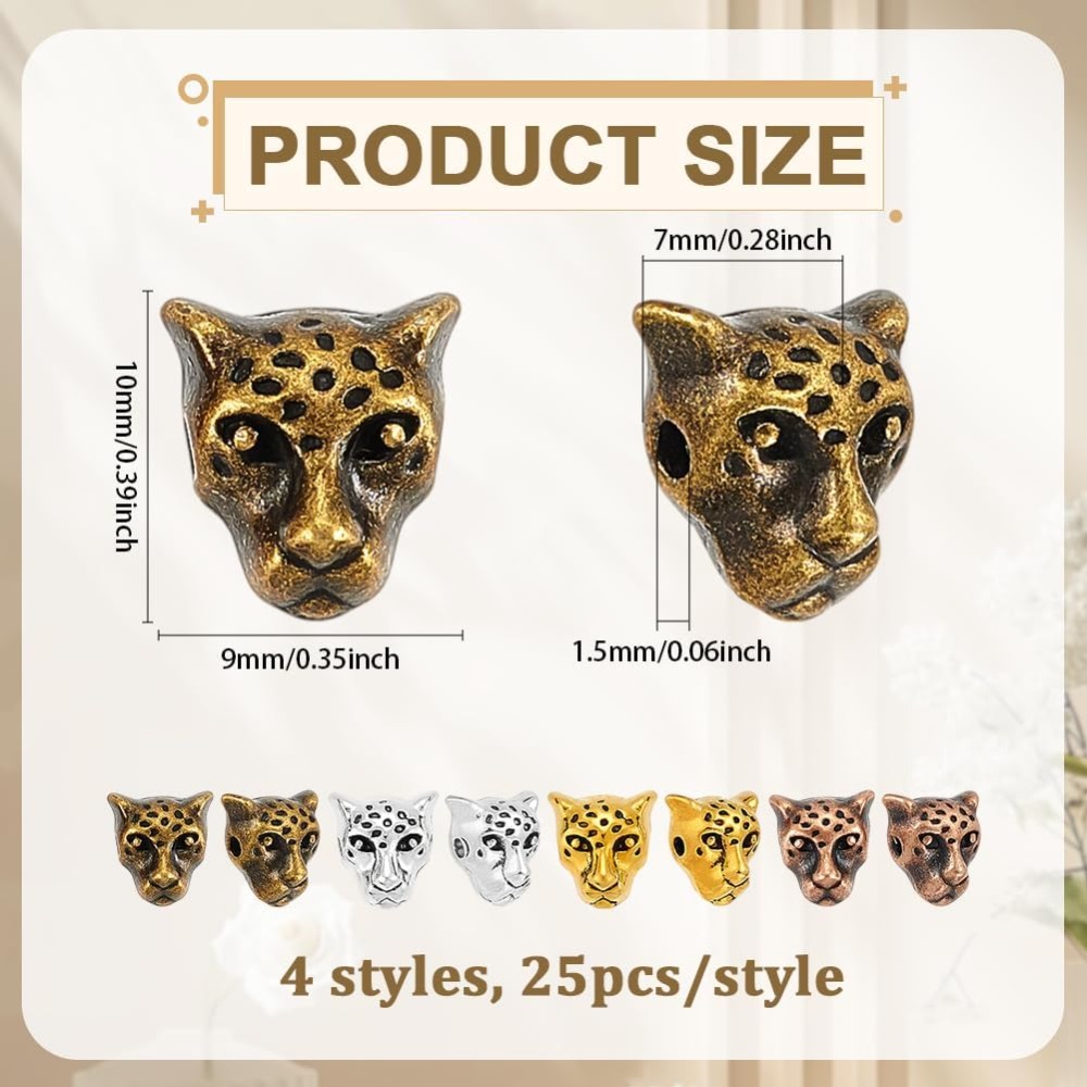 Contas de cabeça de leopardo,  - Bead Bracelet Men avaliação e preço