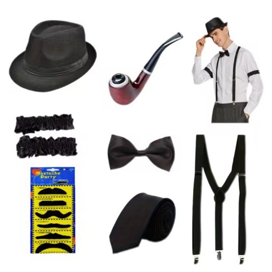 Fantasia Masculina Anos 20 Est - Men'S Accessories In The 1920S avaliação e preço