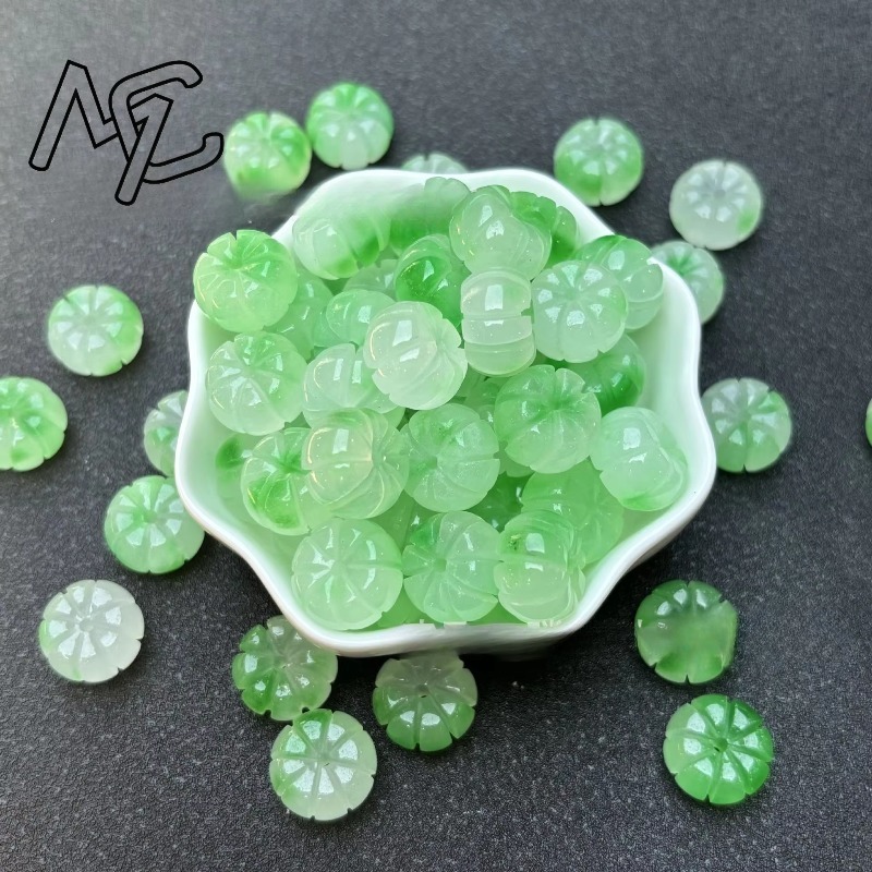 10 pçs um verde jade abóbora c - Bead Bracelet Men avaliação e preço