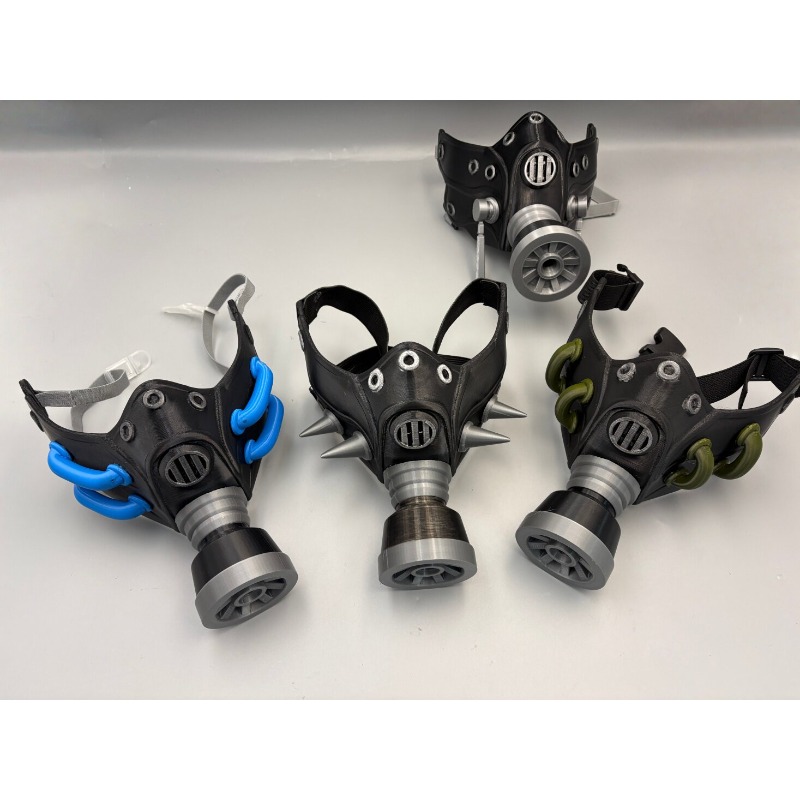 Máscara de Gás Preta 3D Impres - Men Accessories For Party avaliação e preço
