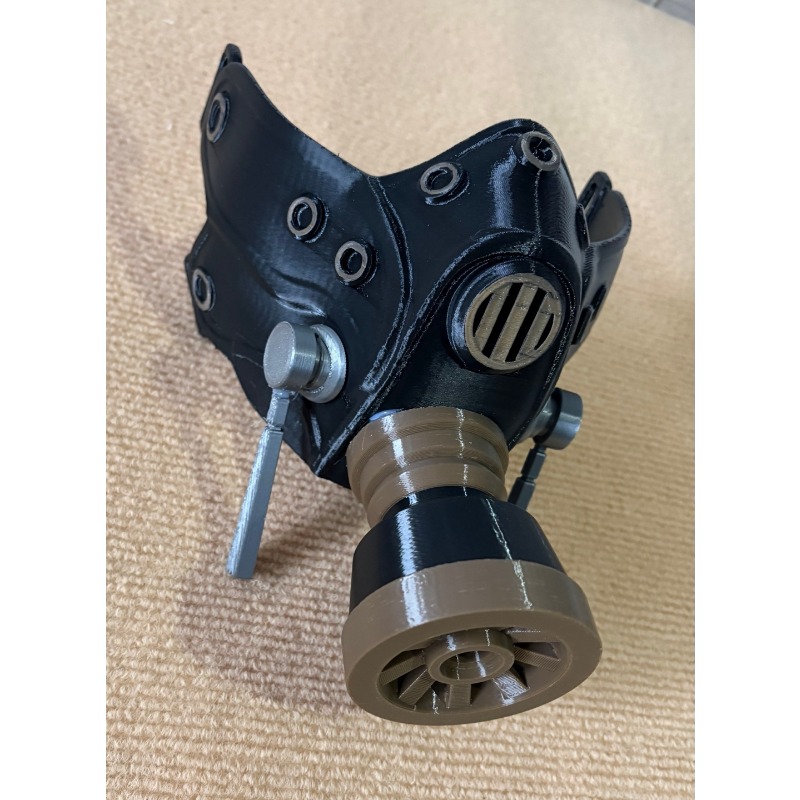 Máscara de Gás Preta 3D Impres - Men Accessories For Party avaliação e preço