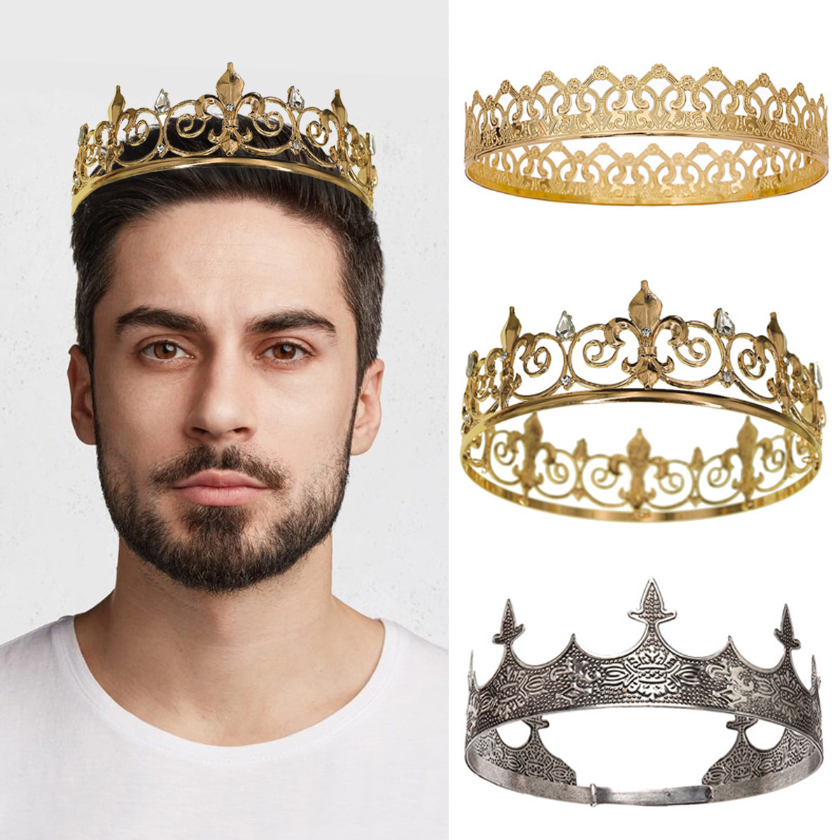 Coroa real king queen para hom - Men Accessories For Party avaliação e preço