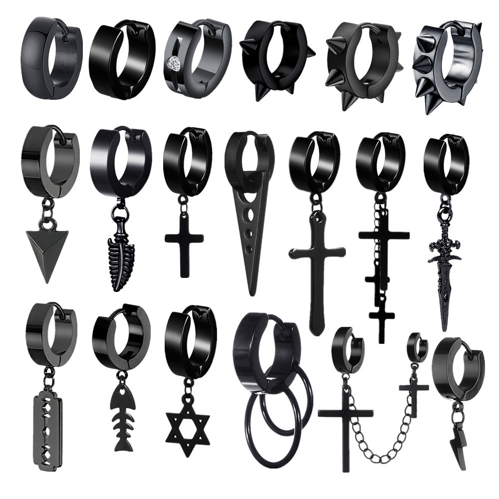 2023 novo preto punk aço inoxi - Men'S Accessories Drop Shipping avaliação e preço