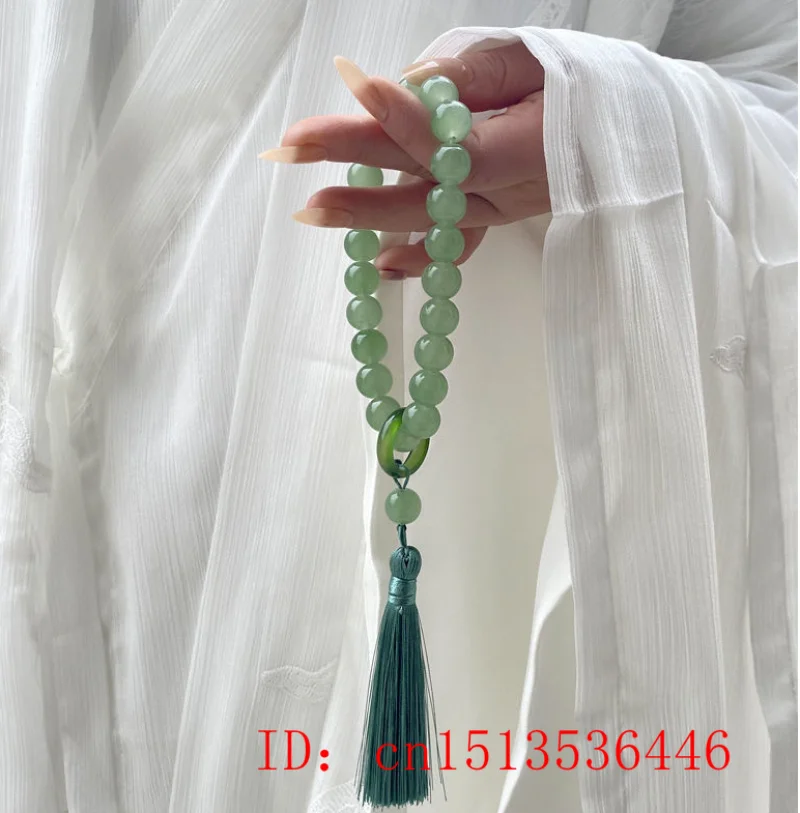 Green Jade Stone Beads Tassel  - Bead Bracelet Men avaliação e preço