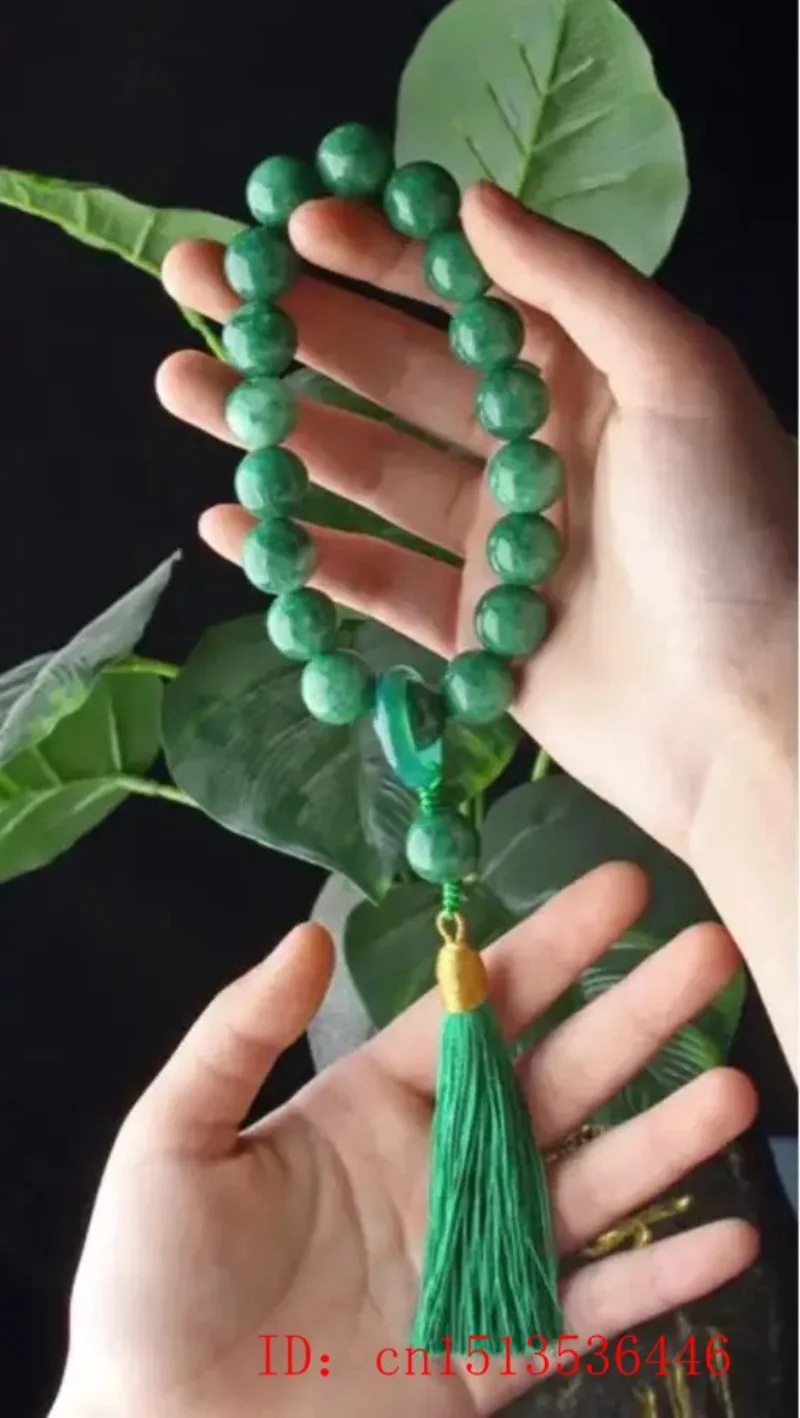 Green Jade Stone Beads Tassel  - Bead Bracelet Men avaliação e preço